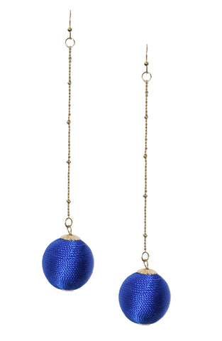 Cobalt Ball Drop Earrings