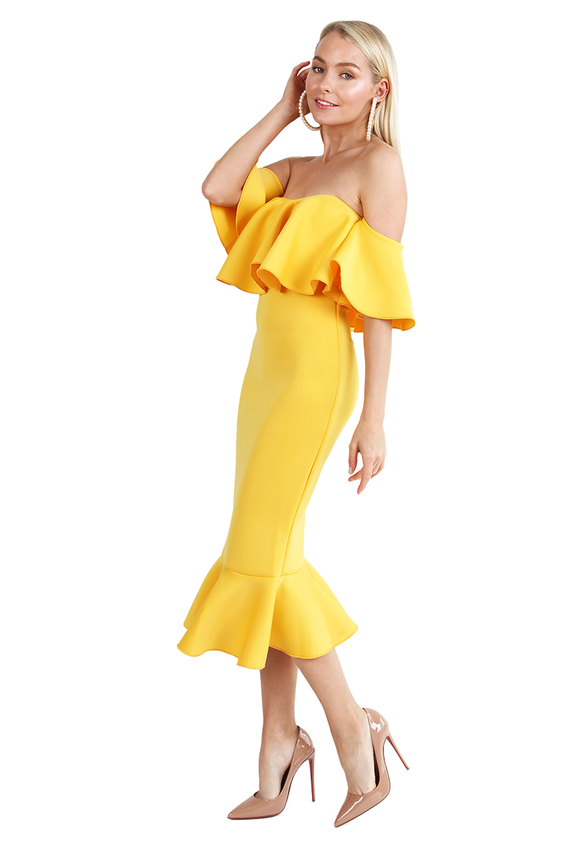 Yellow Off-The Shoulder Dress